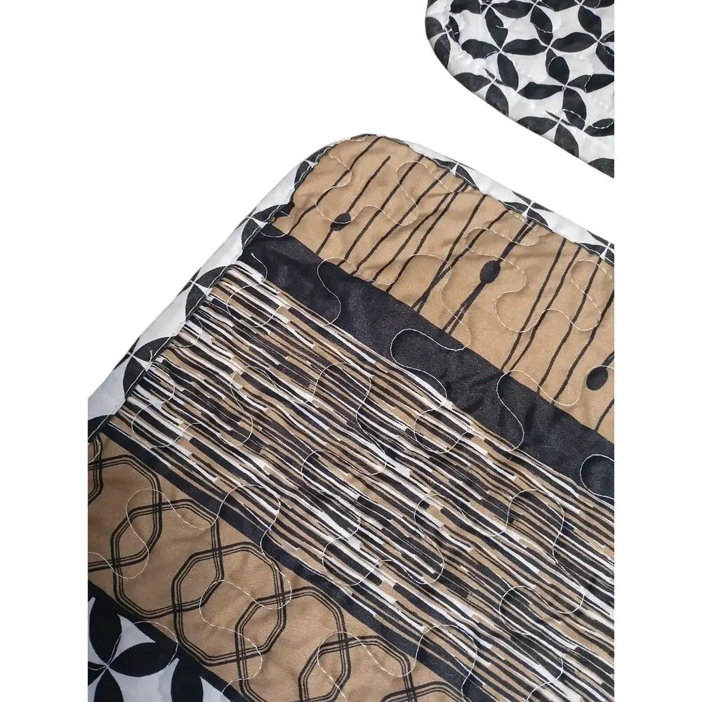 2‎ Pillowcases Sham Bohemian Hippie 20x26 Black Brown Geometric Lattice Modern